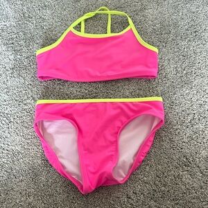 Cat & Jack Neon Pink and Yellow Kids Bikini